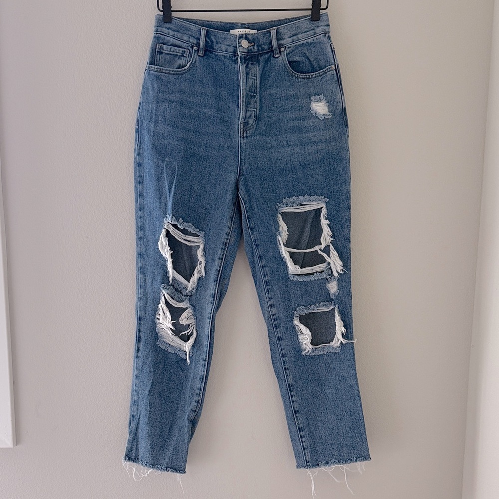 Pacsun Distressed High Rise Straight Denim Jeans Size 28